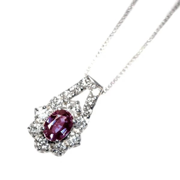 K18WG ALEXANDRITE DIAMOND PENDANT NECKLACE: K18WG Alexandrite Diamond Pendant Necklace Brand: None Type/Style: pendant necklace Material: K18WG, Main Stone Alexandrite Color: WG Size: Chain Length 40.5cm Accessories: None Accessories Notice: