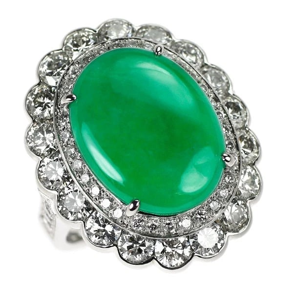 PT900 JADE DIAMOND RING (1 of 3)