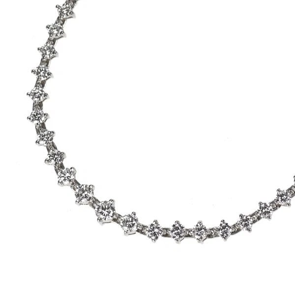 PT900 DIAMOND TENNIS NECKLACE: PT900 diamond tennis necklace Brand: None Type/Style: necklaces Material: PT900, Main Stone Natural Color: Pt Size: Chain Length 43cm Accessories: None Accessories Notice: When purchasing pre-owned
