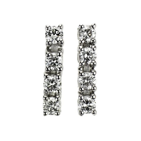 K18WG DIAMOND EARRINGS: K18WG DIAMOND EARRINGS Brand: None Type/Style: piercing Material: K18WG, Main Stone Natural Color: WG Size: Length/Width/Diameter 10.4 Accessories: None Accessories Notice: When purchasing pre-owned