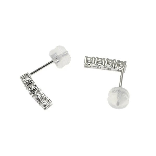 K18WG DIAMOND EARRINGS - 2