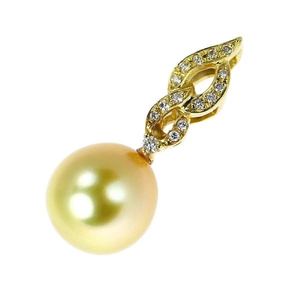 K18YG WHITE BUTTERFLY GOLDEN PEARL DIAMOND PENDANT TOP: K18YG White Butterfly Golden Pearl Diamond Pendant Top Brand: None Type/Style: pendant top Material: K18YG, Main Stone Natural Color: YG Size: Length/Width/Diameter 27.9 Accessories: None Accessories