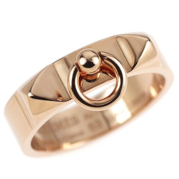 HERMES K18PG RING COLLIER DE CYAN: Hermes K18PG ring Collier de Cyan Brand: Hermes Type/Style: Ring Material: K14PG, Color: PG Size: 5.5 - 5.75 US Accessories: None Accessories Notice: When purchasing pre-owned goods, please refer to