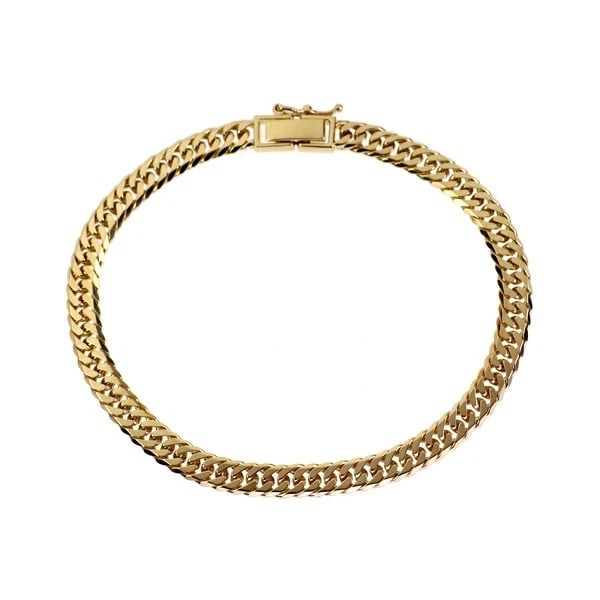 K18YG KIHEI 6-SIDED DOUBLE BRACELET: K18YG Kihei 6-sided double bracelet Brand: None Type/Style: bracelets Material: K18YG, Color: YG Size: Chain Length 19cm Length/Width/Diameter 4.7 Accessories: None Accessories Notice: When