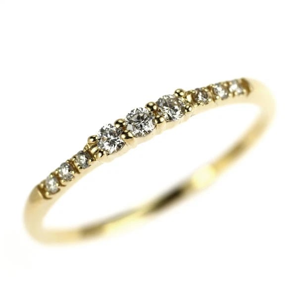 K18YG DIAMOND RING: K18YG diamond ring Brand: None Type/Style: Ring Material: K18YG, Main Stone Natural Color: YG Size: 5.5 - 5.75 US Accessories: None Accessories Notice: When purchasing pre-owned goods, please refer
