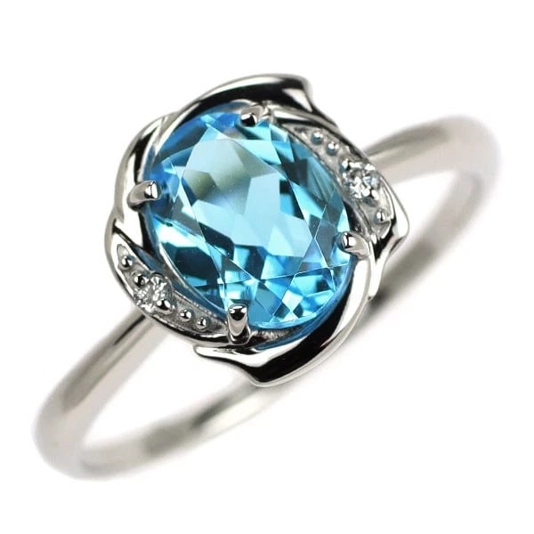 PT950 BLUE TOPAZ DIAMOND RING: Pt950 blue topaz diamond ring Brand: None Type/Style: Ring Material: Pt950, Main Stone Natural/topaz Color: None Size: 6.25 - 6.5 US Accessories: None Accessories Notice: When purchasing pre-owned
