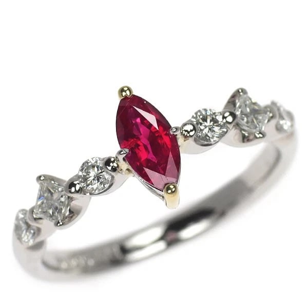 K18YG/PT900 RUBY DIAMOND RING: K18YG/PT900 ruby diamond ring Brand: None Type/Style: Ring Material: K18YG/Pt, Main Stone Natural Color: YG/None Size: 6 US Accessories: None Accessories Notice: When purchasing pre-owned goods,