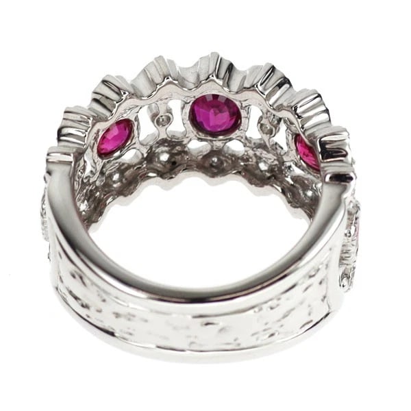 PT900 RUBY DIAMOND RING - 3