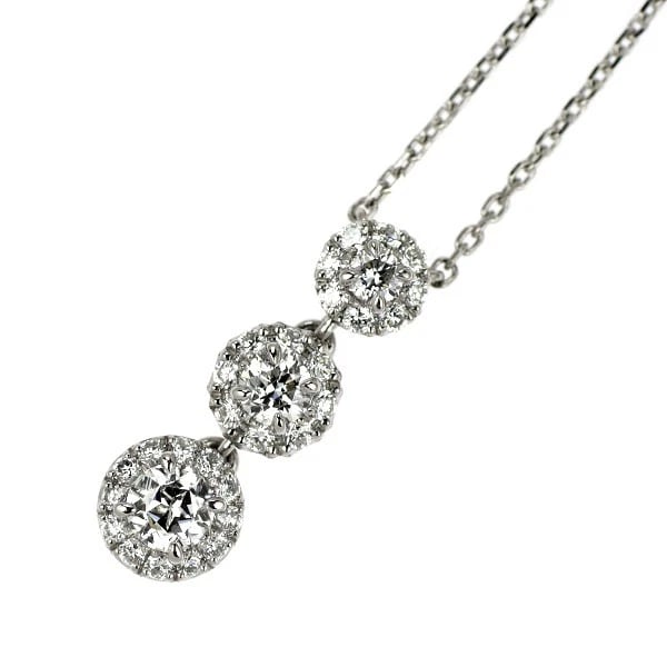 STAR JEWELRY PT950 MULTIFACED/STAR CUT/ROUND BRILLIANT DIAMOND PENDANT NECKLACE: Star Jewelry Pt950 Multifaced/Star Cut/Round Brilliant Diamond Pendant Necklace Brand: star jewelry Type/Style: pendant necklace Material: Pt950, Color: Pt Size: Chain Length 45.5cm Accessories: None