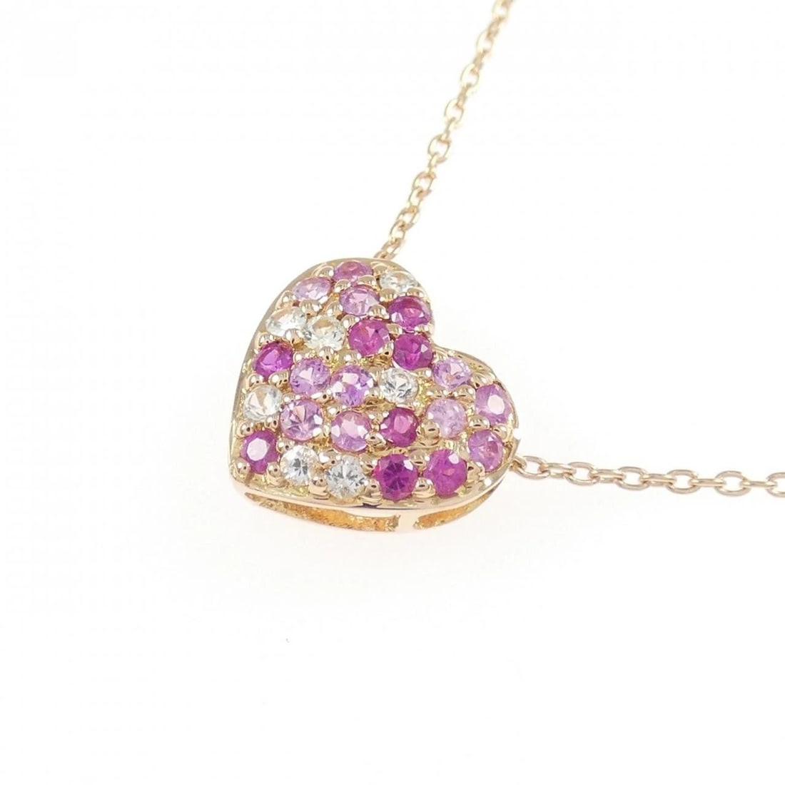 K18PG HEART RUBY NECKLACE - 3