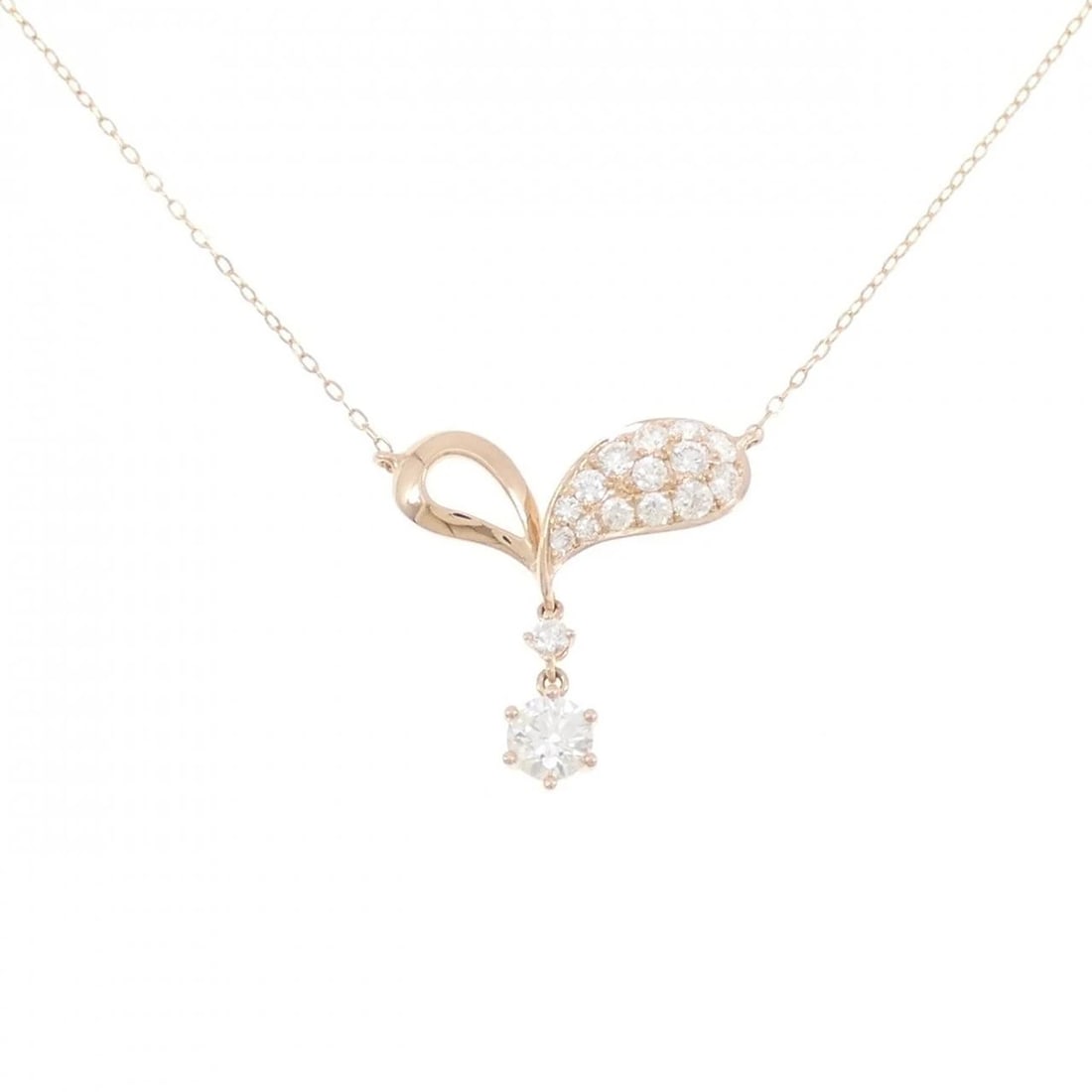 750PG/K18PG DIAMOND NECKLACE: 750PG/K18PG Diamond Necklace Brand: Unbranded Type/Style: Diamond Necklace Material: 750 pink gold/18K pink gold, Main Stone Natural Color: PG Size: Length: 47cm Accessories: None Accessories Notice: