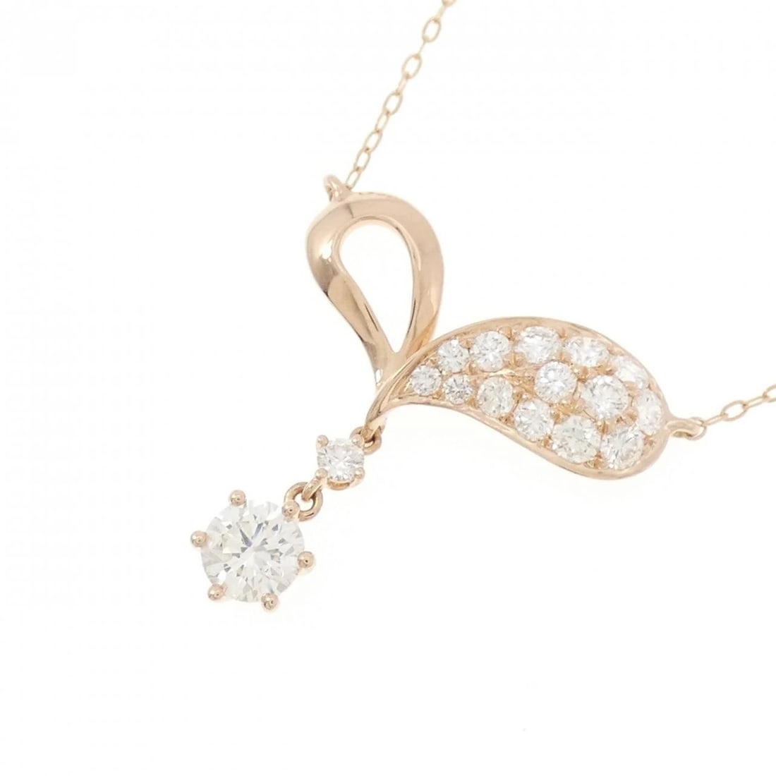 750PG/K18PG DIAMOND NECKLACE - 3