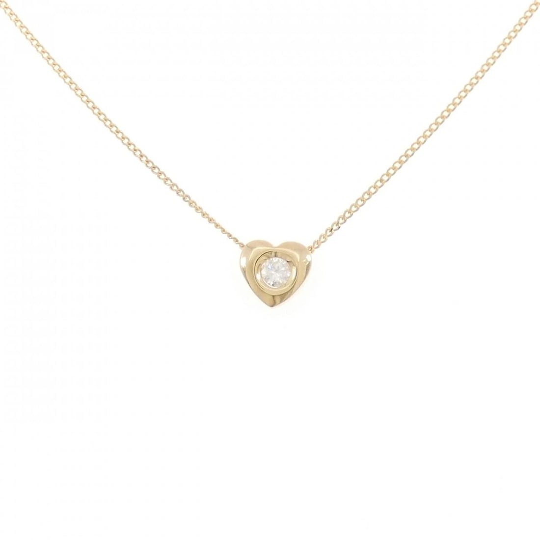 K18YG HEART DIAMOND NECKLACE: K18YG Heart Diamond Necklace Brand: Unbranded Type/Style: Diamond Necklace Material: K18 yellow gold, Main Stone Natural Color: YG Size: Length: 40cm Accessories: None Accessories Notice: When