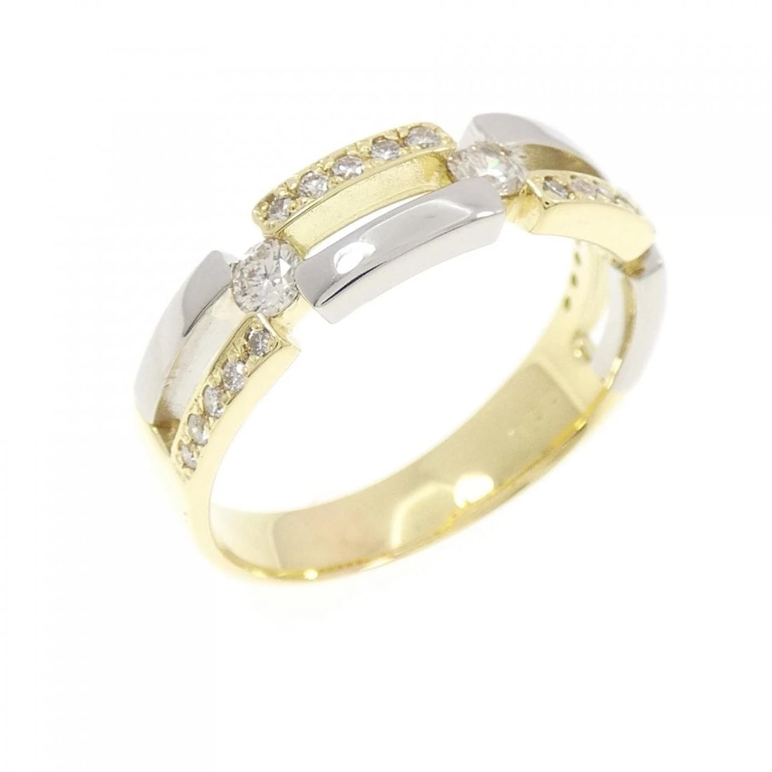 K18YG/PT900 DIAMOND RING: K18YG/PT900 Diamond Ring Brand: Unbranded Type/Style: Diamond Ring Material: 18k yellow gold / Platinum 900, Main Stone Natural Color: YG, PT Size: US6 3/4 Accessories: None Accessories Notice: When
