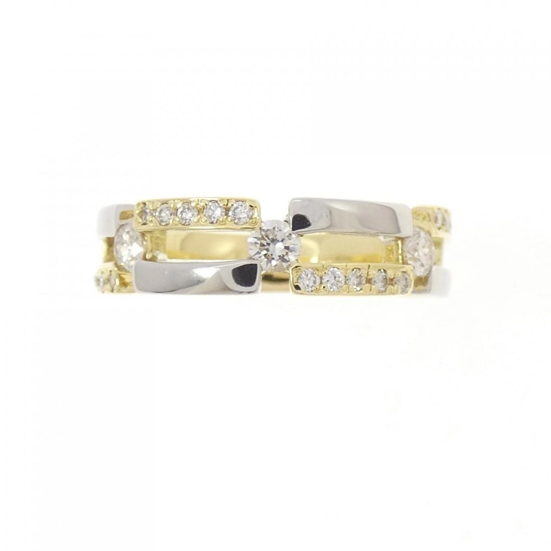 K18YG/PT900 DIAMOND RING - 2