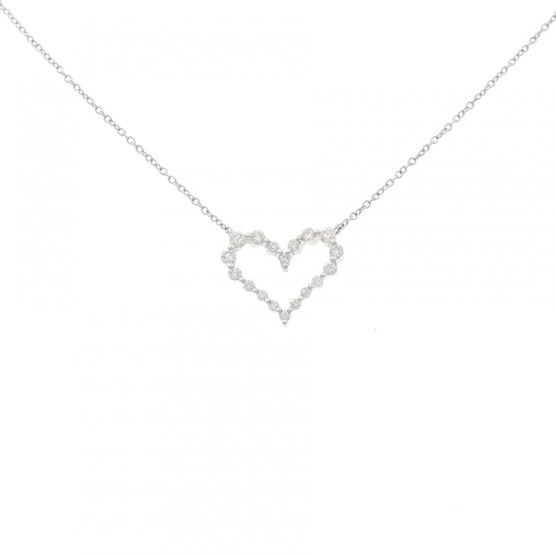 K18WG HEART DIAMOND NECKLACE: K18WG Heart Diamond Necklace Brand: Unbranded Type/Style: Diamond Necklace Material: K18 white gold, Main Stone Natural Color: WG Size: Length: 41cm Accessories: None Accessories Notice: When