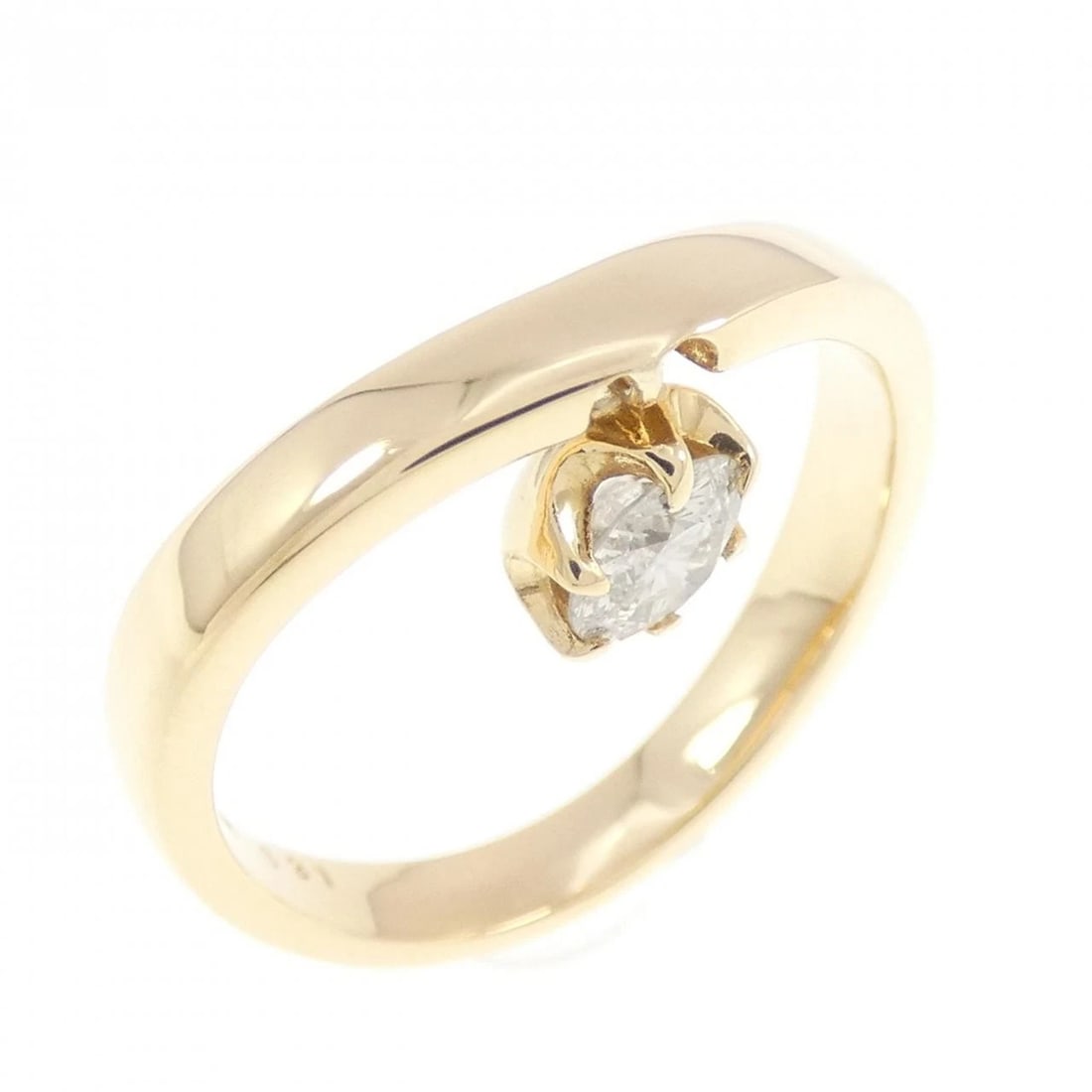 K18YG DIAMOND RING: K18YG Diamond Ring Brand: Unbranded Type/Style: Diamond Ring Material: K18 yellow gold, Main Stone Natural Color: YG Size: US5 1/2 Accessories: None Accessories Notice: When purchasing pre-owned