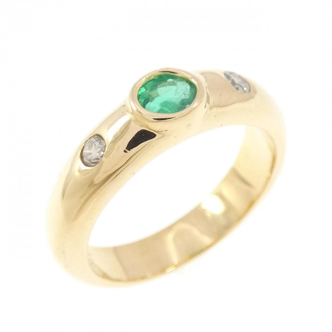 K18YG EMERALD RING: K18YG Emerald Ring Brand: Unbranded Type/Style: Emerald Ring Material: K18 yellow gold, Main Stone Emerald, Natural Color: YG Size: US4 3/4 Accessories: None Accessories Notice: When purchasing