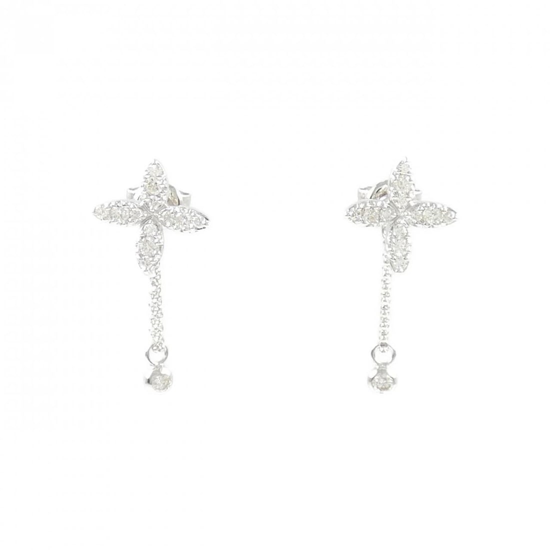 K18WG DIAMOND PIERCE: K18WG Diamond Pierce Brand: Unbranded Type/Style: Diamond Pierce/Earring Material: K18 white gold, Main Stone Natural Color: WG Size: Actual Size: Approximate dimensions (height x width): 23.3cm x