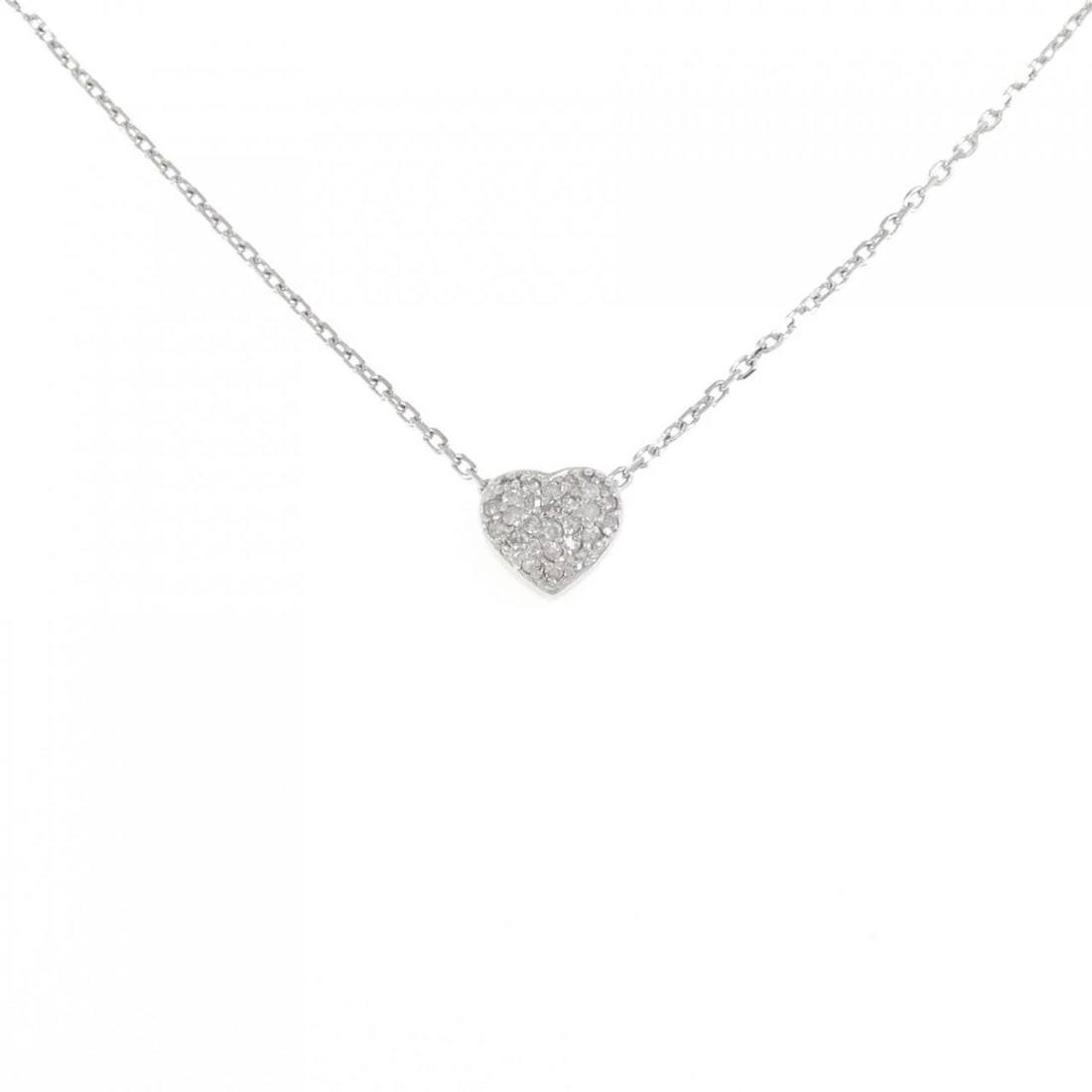 K18WG HEART PAVE DIAMOND NECKLACE: K18WG Heart Pave Diamond Necklace Brand: Unbranded Type/Style: Diamond Necklace Material: K18 white gold, Main Stone Natural Color: WG Size: Length: 46cm Accessories: None Accessories Notice: When