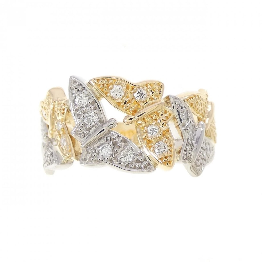 K18YG/PT900 DIAMOND RING - 2