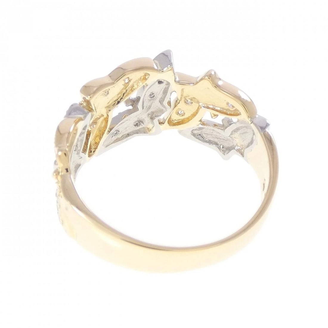K18YG/PT900 DIAMOND RING - 3