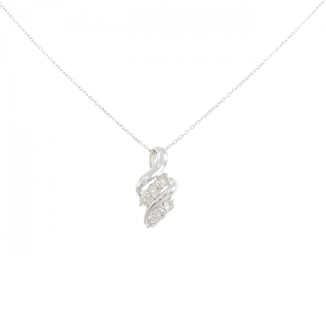 K18WG DIAMOND NECKLACE: K18WG Diamond Necklace Brand: Unbranded Type/Style: Diamond Necklace Material: K18 white gold, Main Stone Natural Color: WG Size: Length: 45cm Accessories: None Accessories Notice: When purchasing