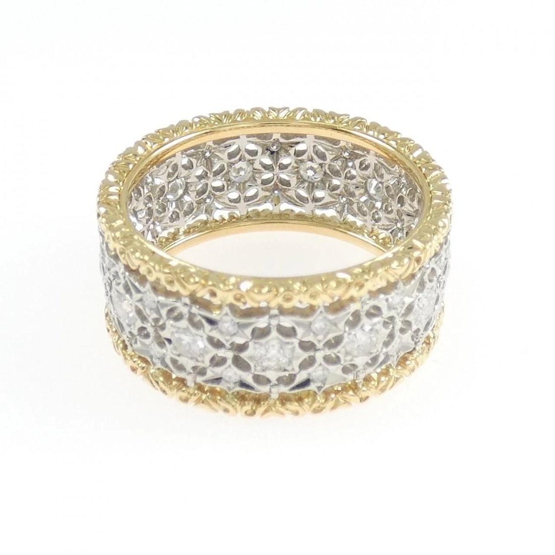 K18YG/PT900 DIAMOND RING - 3
