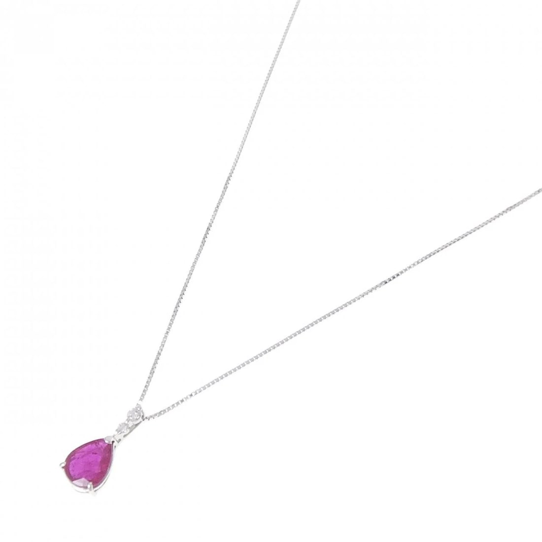 18K WHITE GOLD RUBY NECKLACE - 2
