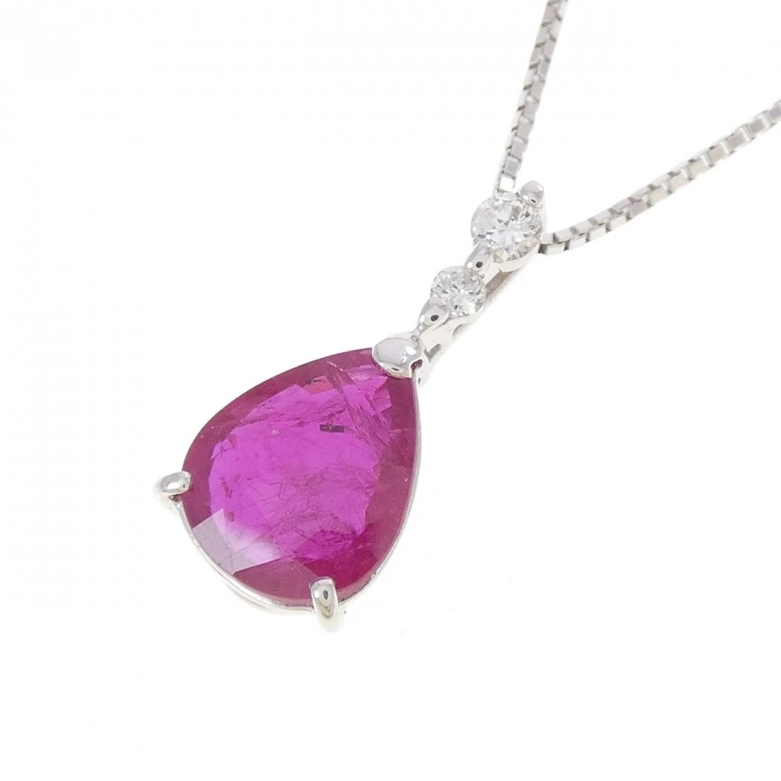 18K WHITE GOLD RUBY NECKLACE - 3