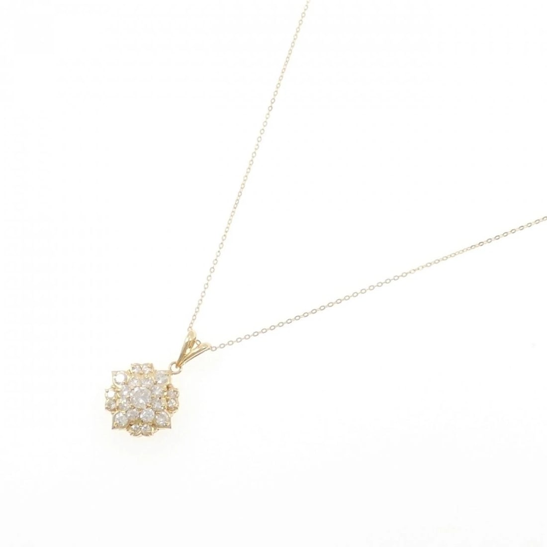 K18YG FLOWER DIAMOND NECKLACE - 2