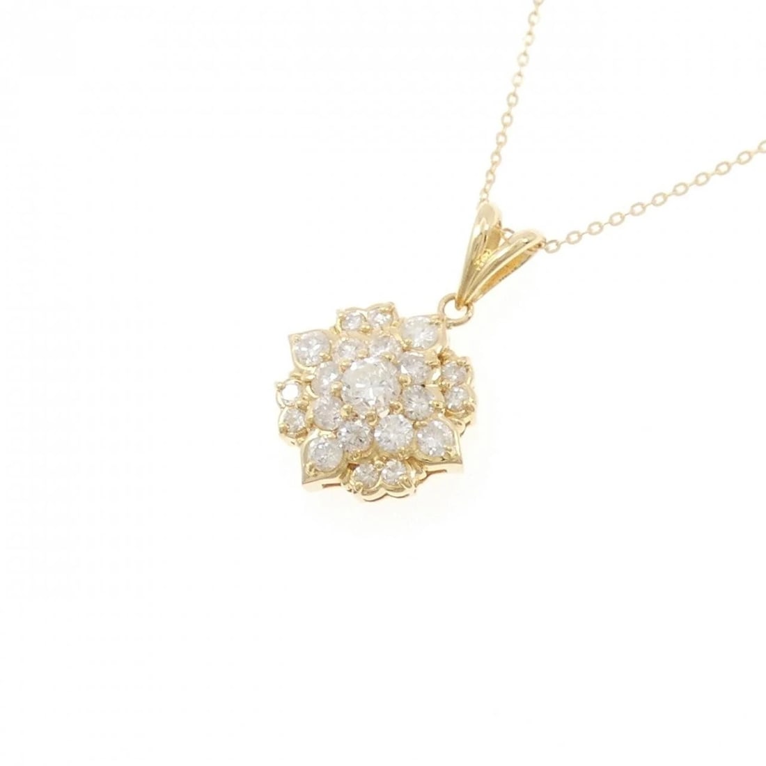 K18YG FLOWER DIAMOND NECKLACE - 3