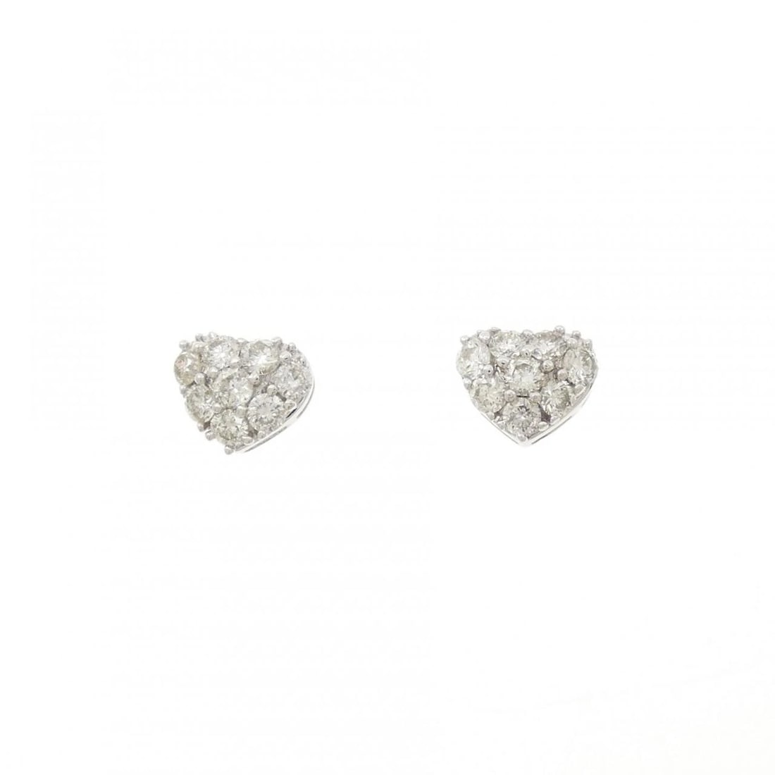 K18WG HEART PAVE DIAMOND PIERCING: K18WG Heart Pave Diamond Piercing Brand: Unbranded Type/Style: Diamond Pierce/Earring Material: K18 white gold, Main Stone Natural Color: WG Size: Actual Size: Approximate dimensions (height x