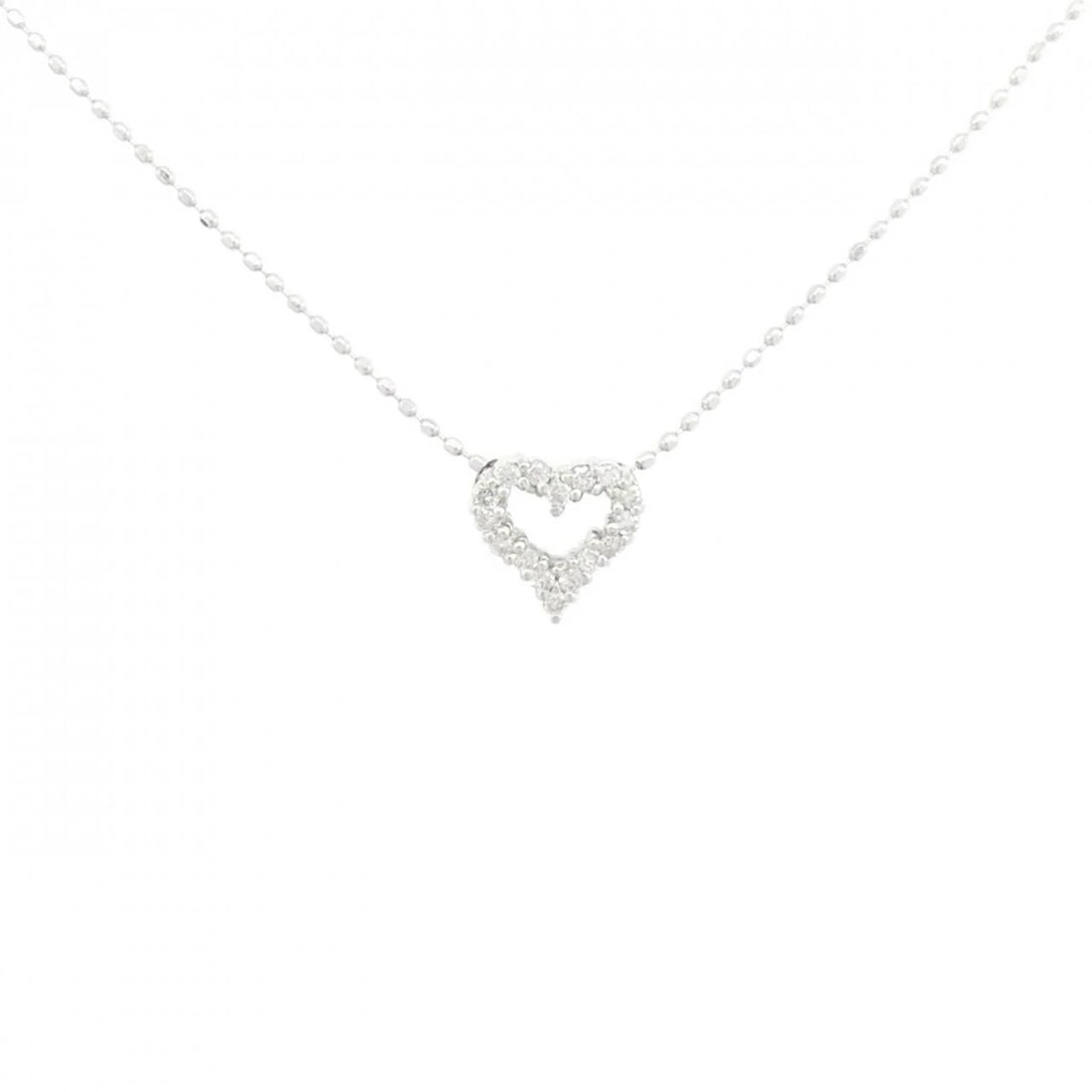 K18WG HEART DIAMOND NECKLACE: K18WG Heart Diamond Necklace Brand: Unbranded Type/Style: Diamond Necklace Material: K18 white gold, Main Stone Natural Color: WG Size: Length: 40cm Accessories: None Accessories Notice: When