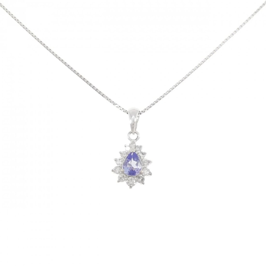 PT900/PT850 TANZANITE NECKLACE: PT900/PT850 Tanzanite Necklace Brand: Unbranded Type/Style: Tanzanite Necklace Material: Platinum900/Platinum850, Main Stone Tanzanite, Natural Color: PT Size: Length: 40cm Accessories: None