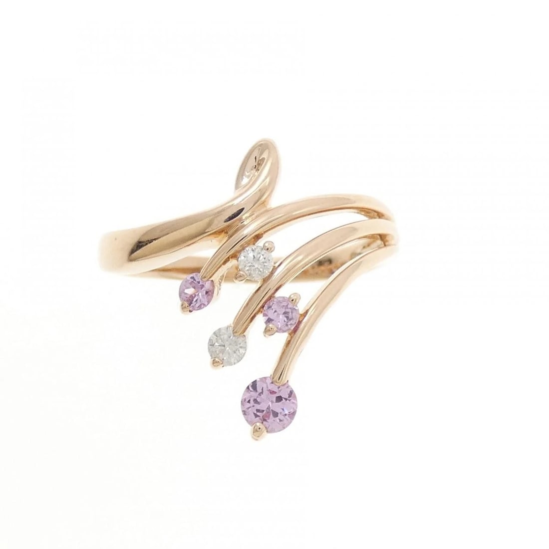 K14PG SAPPHIRE RING: K14PG Sapphire Ring Brand: Unbranded Type/Style: Sapphire Ring Material: K14 Pink gold, Main Stone Sapphire, Natural Color: PG Size: US7 1/4 Accessories: None Accessories Notice: When purchasing