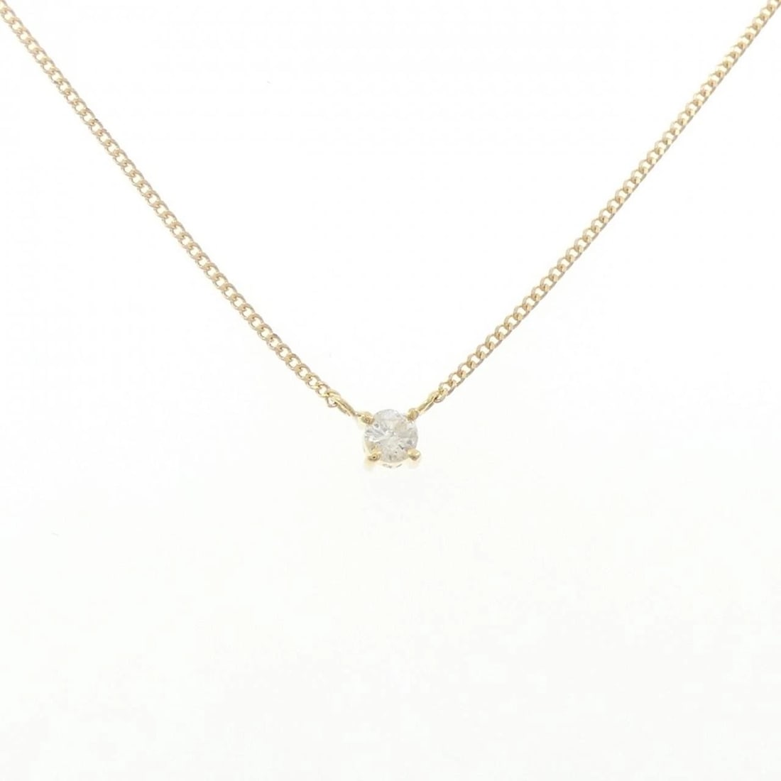 18K YELLOW GOLD SOLITAIRE DIAMOND NECKLACE: 18K Yellow Gold Solitaire Diamond Necklace Brand: Unbranded Type/Style: Diamond Necklace Material: K18 yellow gold, Main Stone Natural Color: YG Size: Length: 41cm Accessories: None Accessories