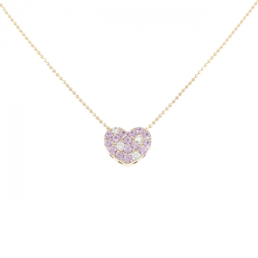 K18PG HEART SAPPHIRE NECKLACE: K18PG Heart Sapphire Necklace Brand: Unbranded Type/Style: Sapphire Necklace Material: K18 Pink Gold, Main Stone Sapphire, Natural Color: PG Size: Length: 45cm Accessories: None Accessorie