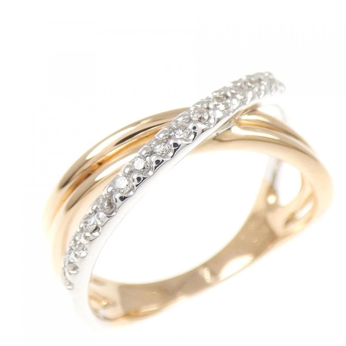 K18PG/K18WG DIAMOND RING: K18PG/K18WG Diamond Ring Brand: Unbranded Type/Style: Diamond Ring Material: K18 Pink Gold / K18 White Gold, Main Stone Natural Color: PG, WG Size: US4 1/2 Accessories: None Accessories Notice: When
