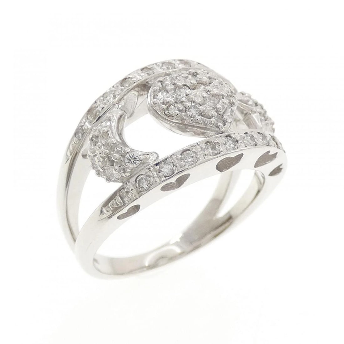 K14WG HEART X MOON X STAR DIAMOND RING: K14WG Heart x Moon x Star Diamond Ring Brand: Unbranded Type/Style: Diamond Ring Material: 14 white gold, Main Stone Natural Color: WG Size: US6 Accessories: None Accessories Notice: When purchasing