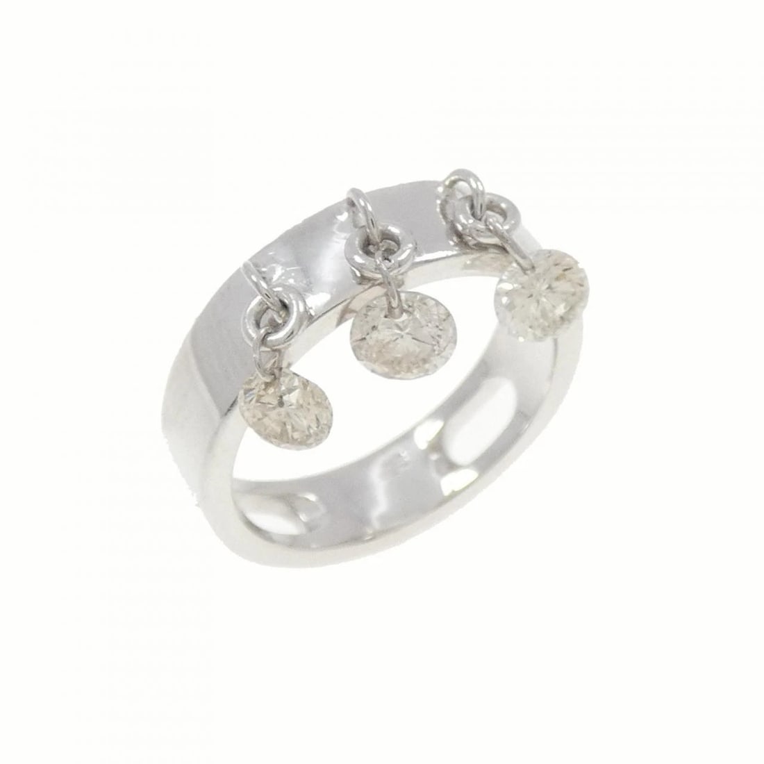 K18WG DIAMOND PINKY RING: K18WG Diamond Pinky Ring Brand: Unbranded Type/Style: Diamond ring Material: K18 white gold, Main Stone Natural Color: WG Size: US3 Accessories: None Accessories Notice: When purchasing pre-owned