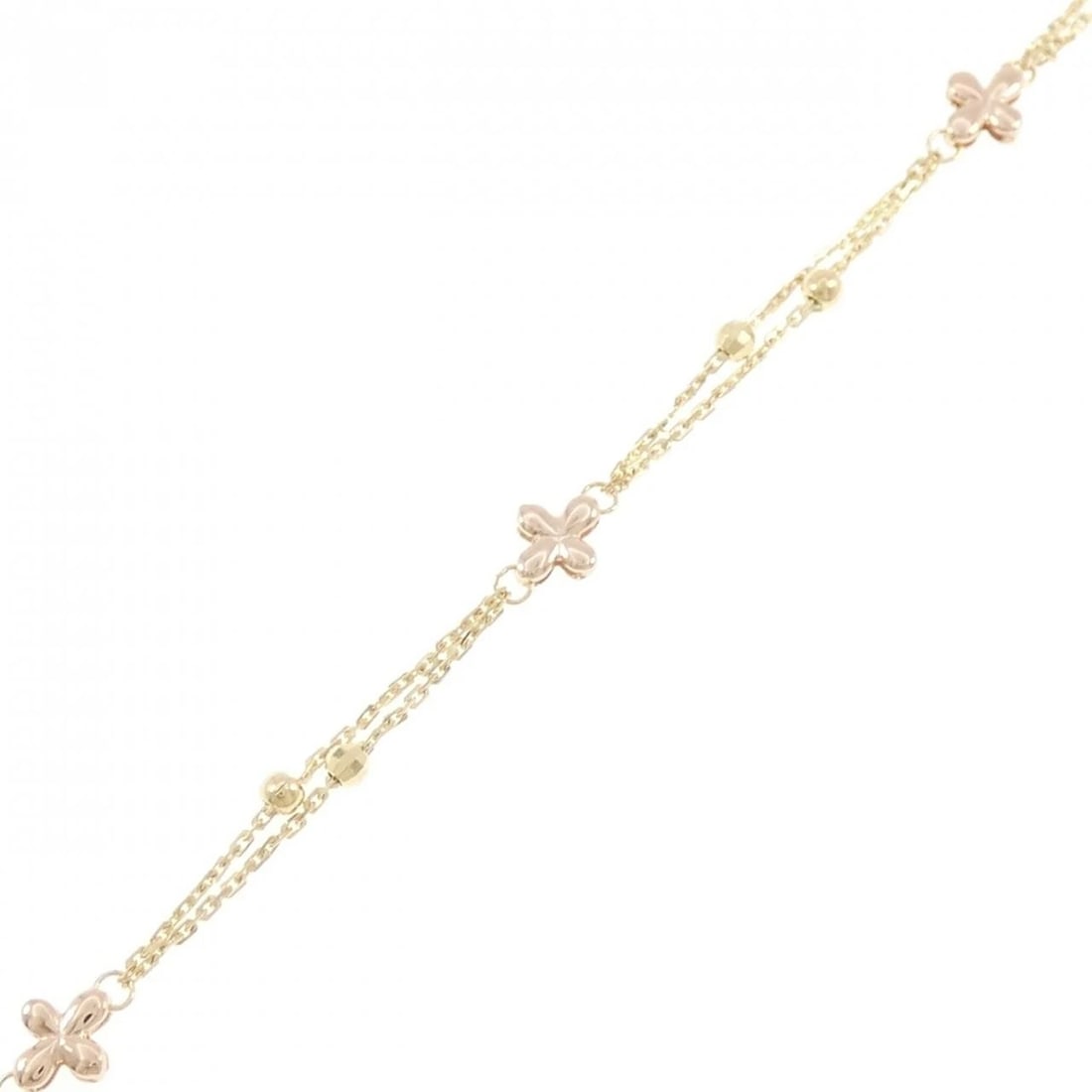 750YG/750PG BRACELET: 750YG/750PG bracelet Brand: Unbranded Type/Style: Bracelet Material: 750YG/ 750PG, Color: YG, PG Size: Length: 17-18.5cm Accessories: None Accessories Notice: When purchasing pre-owned goods, please