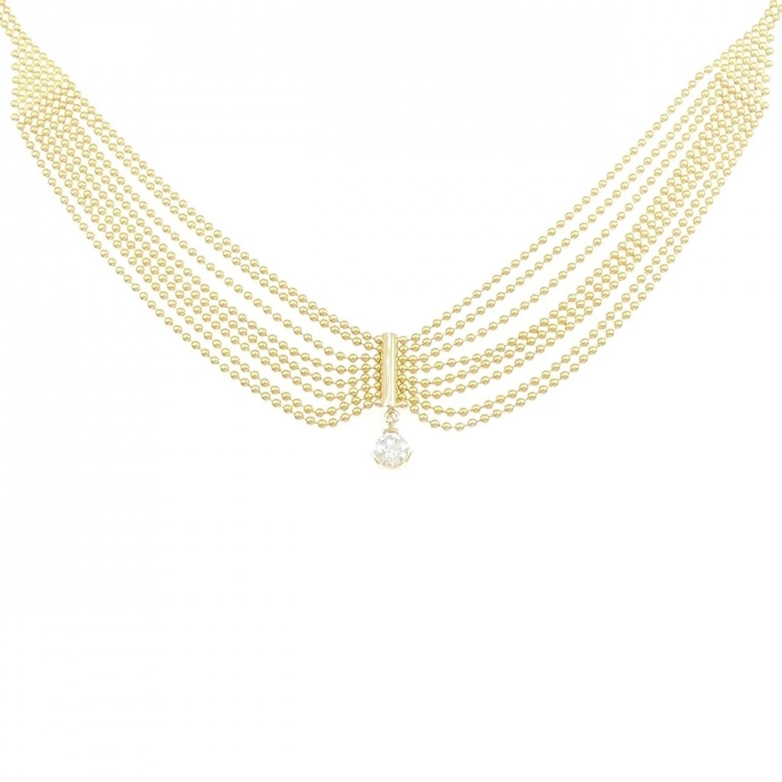K18YG DIAMOND NECKLACE: K18YG Diamond Necklace Brand: Unbranded Type/Style: Diamond Necklace Material: K18 yellow gold, Main Stone Natural Color: YG Size: Length: 38cm Accessories: None Accessories Notice: When purchasing
