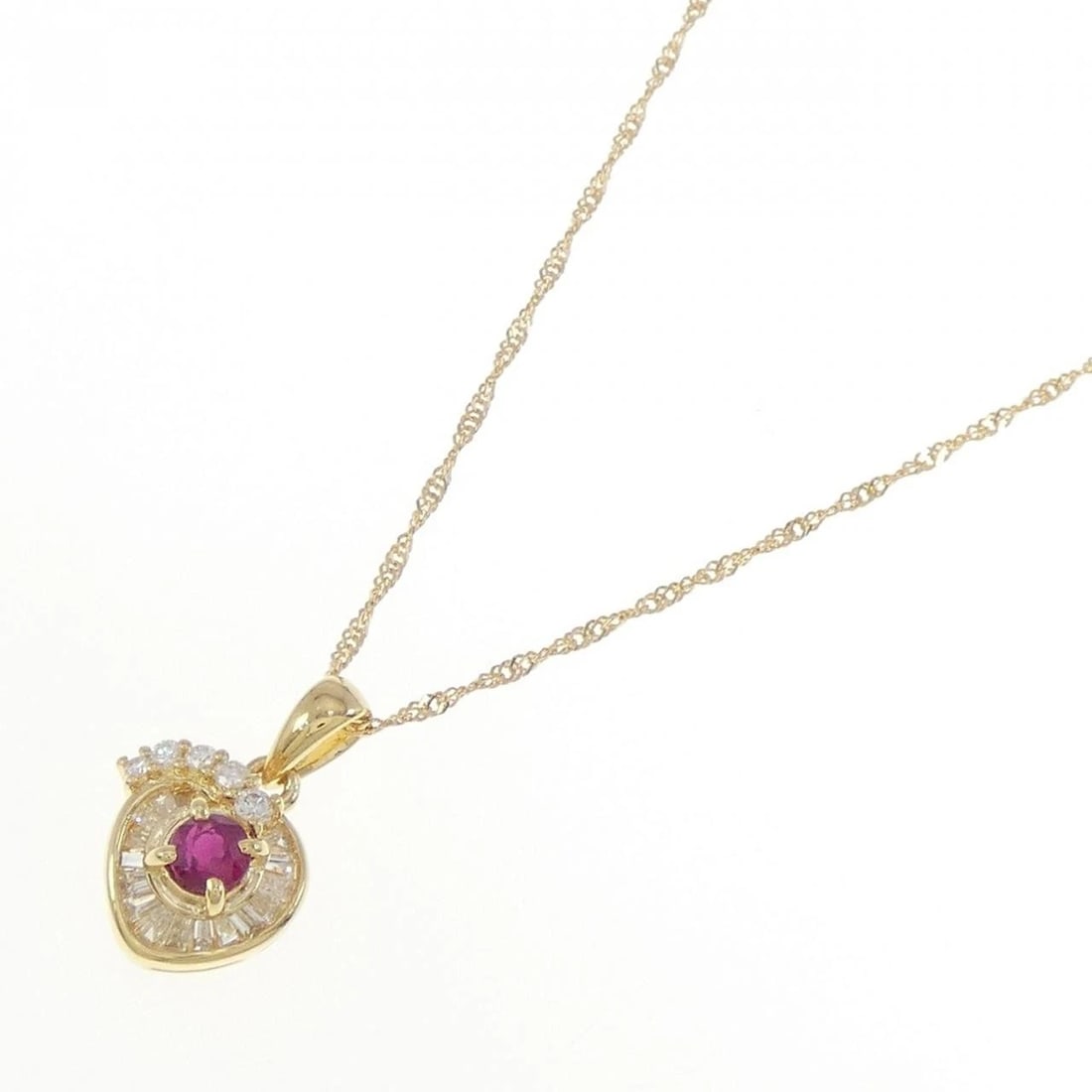 18K YELLOW GOLD RUBY NECKLACE - 2