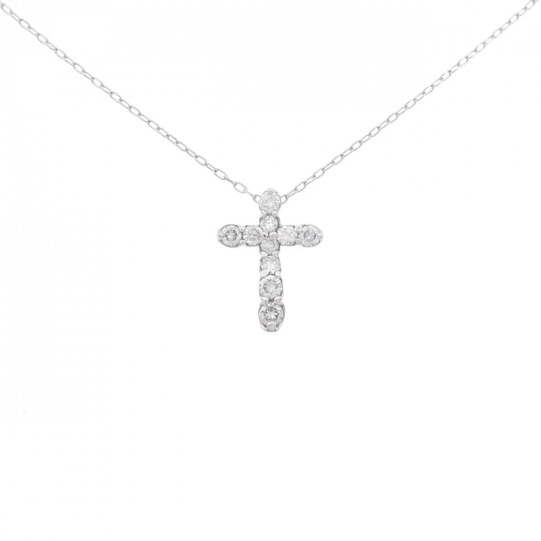 PT CROSS DIAMOND NECKLACE: PT Cross Diamond Necklace Brand: Unbranded Type/Style: Diamond Necklace Material: Platinum, Main Stone Natural Color: PT Size: Length: 45cm Accessories: None Accessories Notice: When purchasing