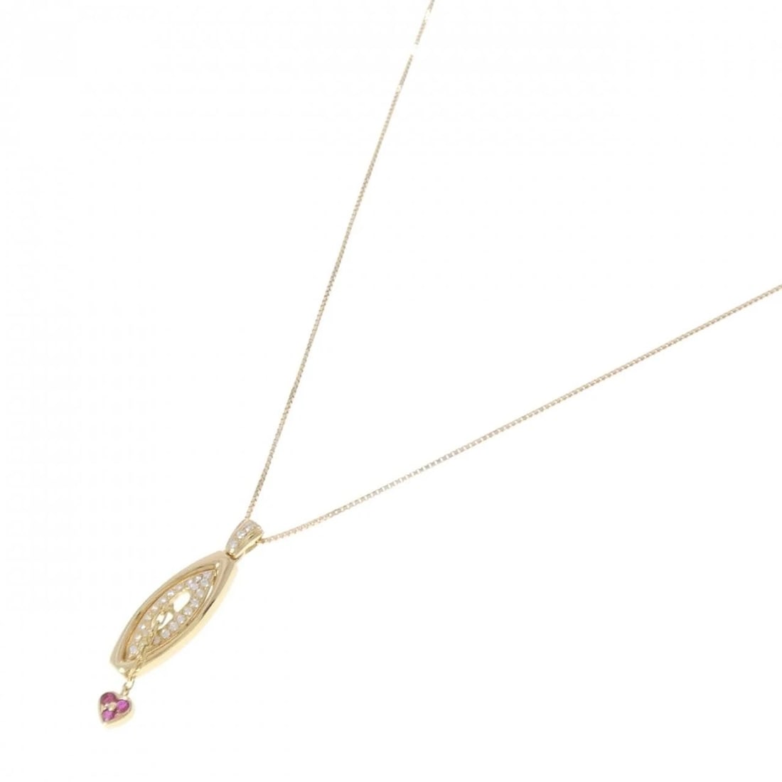 K18YG HEART RUBY NECKLACE - 2
