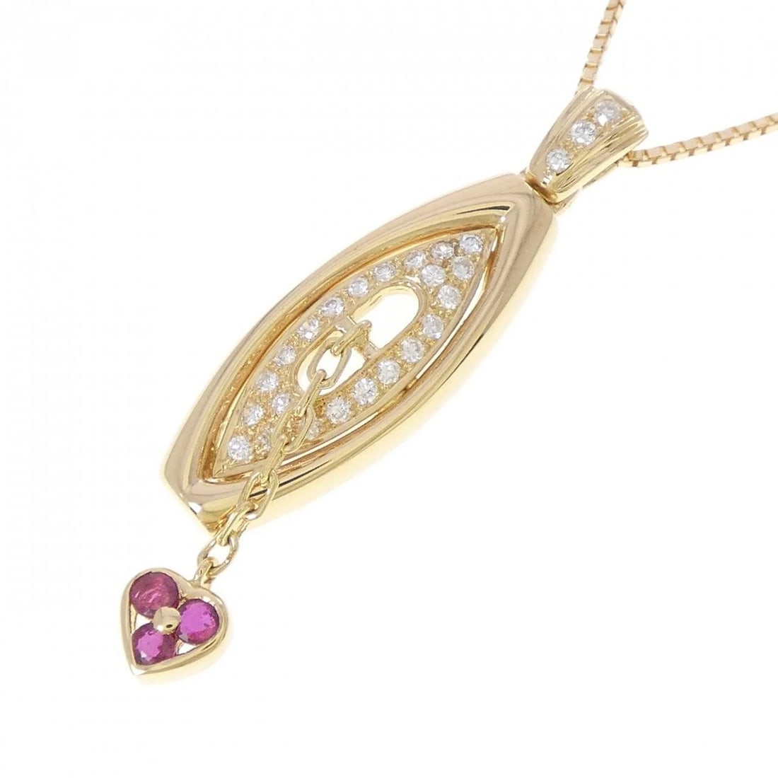 K18YG HEART RUBY NECKLACE - 3