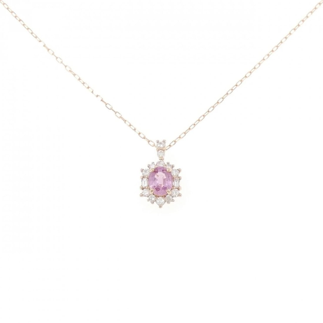 K18PG SAPPHIRE NECKLACE: K18PG Sapphire Necklace Brand: Unbranded Type/Style: Sapphire Necklace Material: K18 Pink Gold, Main Stone Sapphire, Natural Color: PG Size: Length: 45cm Accessories: None Accessories Notice: When