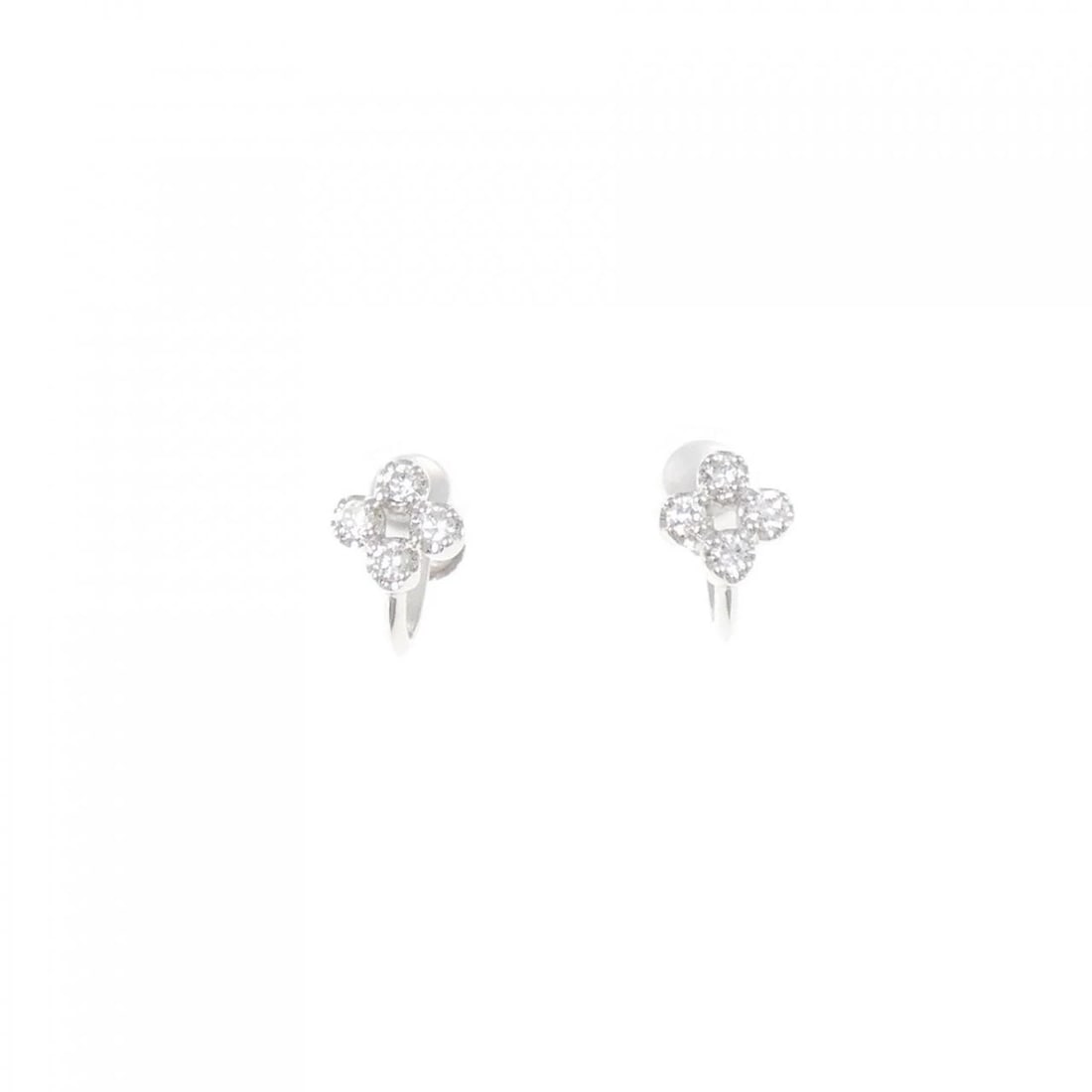 K18WG FLOWER DIAMOND EARRINGS: K18WG Flower Diamond Earrings Brand: Unbranded Type/Style: Diamond Pierce/Earring Material: K18 white gold, Main Stone Natural Color: WG Size: Approx. height x width: 6.0mm x 6.0mm Accessories: None