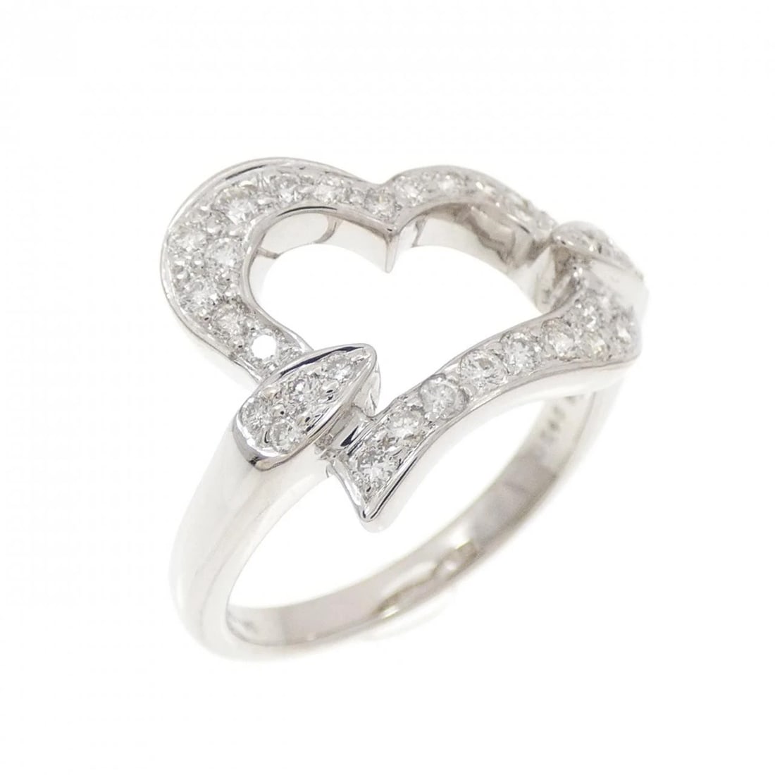K18WG HEART DIAMOND RING: K18WG Heart Diamond Ring Brand: Unbranded Type/Style: Diamond Ring Material: K18 yellow gold, Main Stone Natural Color: YG Size: US6 Accessories: None Accessories Notice: When purchasing pre-owned